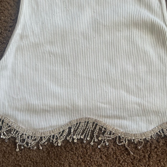 Zara Cream Tank Top with Beaded Fringe - Picture 6 of 10